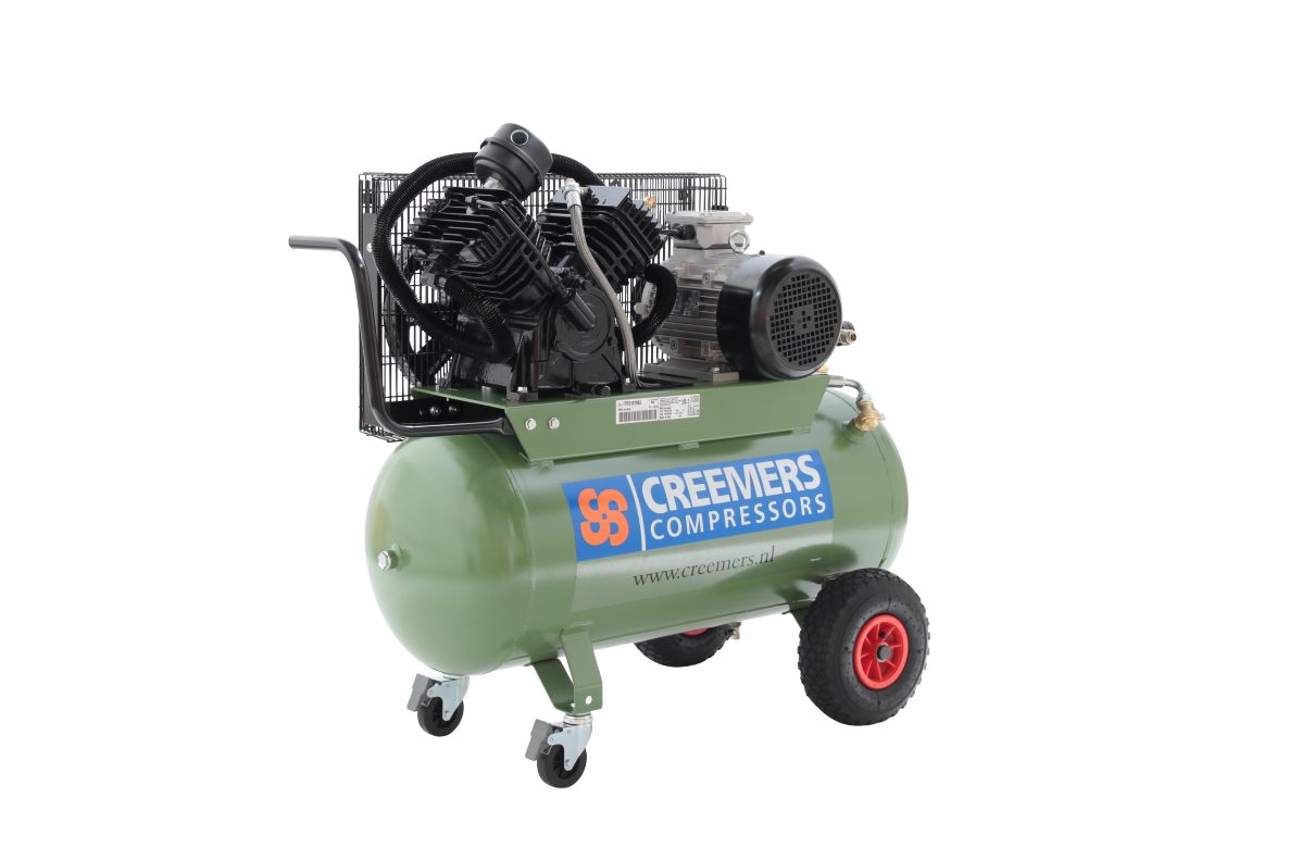 Creemers 1839039059 CSG 450/90L Mobilna sprężarka tłokowa Heavy Duty 230V 10 bar 3 KM/2,2 kW 290 l/min 90 l