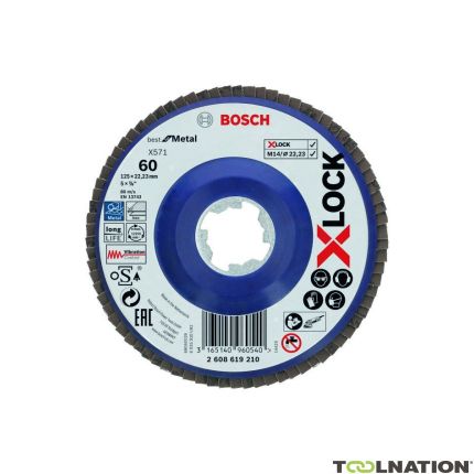 Bosch Niebieski Akcesoria 2608619210 Tarcza listkowa prosta X-Lock 125mm G60  Best for Metal - 1