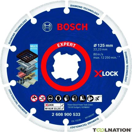 Bosch Niebieski Akcesoria 2608900533 Metalowa tarcza diamentowa X-LOCK 125 x 22,23 mm - 1