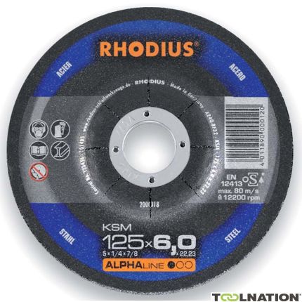 Rhodius 200018 Tarcza szlifierska KSM Metal 125 x 6,0 x 22,23 mm - 1
