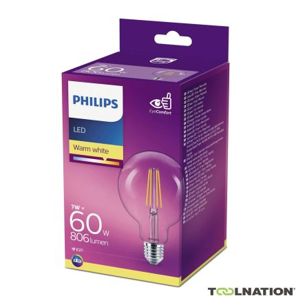 Philips P742457 Klasyczna lampa świecowa LED (z możliwością ściemniania) 60 W E27 Ciepła biel - 1