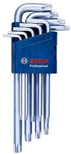 Bosch Niebieski Akcesoria 1600A01TH4 Zestaw kluczy trzpieniowych Torx 9-częściowy Professional