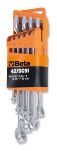 Beta 000421087 - Seria 42NEW/SC9I 9-częściowy zestaw kluczy nasadowych kątowych 8 do 19 mm z kompaktowym wspornikiem