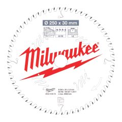 Milwaukee Akcesoria 4932472016 Piła tarczowa MS W 250x30x2,8x60ATB