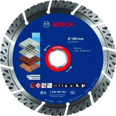 Bosch Niebieski Akcesoria 2608900662 Diamentowa tarcza tnąca Expert MultiMaterial 180 x 22,23 x 2,4 x 12 mm