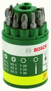 Bosch Zielony Akcesoria 2607019452 10-częściowy zestaw końcówek wkrętakowych