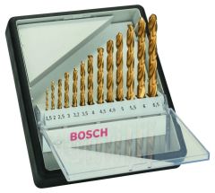 Bosch Zielony Akcesoria 2607010539 13-częściowy zestaw wierteł do metalu HSS-Tin Robustline