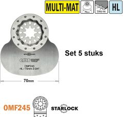 CMT OMF245-X5 HL Elastyczna szpatułka/skrobak do wszystkich materiałów 70 mm 5 szt.