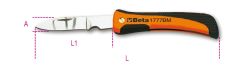 Beta 017770100 1777BM nóż składany z nacięciem do ściągania izolacji, ostrze ze stali nierdzewnej