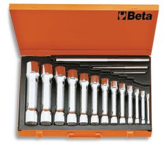 Beta 009300098 13-częściowy zestaw kluczy rurkowych, sześciokątnych do dużych obciążeń (art. 930) w pudełku 930/C13