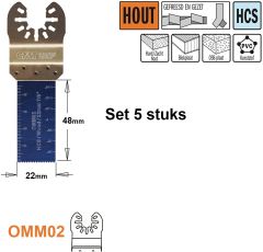 CMT OMM02-x5 Brzeszczot do narzędzia wielofunkcyjnego do drewna 22 mm 5 szt.