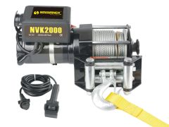 Novawinch 2384002 NVK 2000i 12V Wyciągarka elektryczna, lina stalowa 15m 2000lbs / 908kg