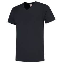 101005 Navy T-Shirt V Neck Slim Fit