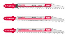 Flex-tools Akcesoria 490008 Zestaw brzeszczotów do wyrzynarki do drewna, metalu i demontażu JS 75 Pro Set 3 szt.