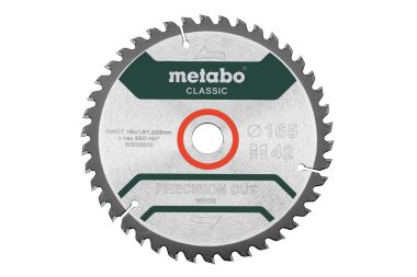 Metabo Akcesoria 628026000 Tarcza do precyzyjnego cięcia drewna Classicl 165 x 20 Z42 WZ 5°