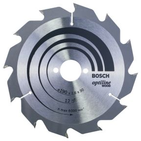 Bosch Niebieski Akcesoria 2608641187 Tarcza pilarska Optiline Wood 190x30mm Z12
