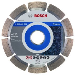 Bosch Niebieski Akcesoria 2608602598 Diamentowa tarcza tnąca Standard do kamienia 125 x 22,23 x 1,6 x 10 mm