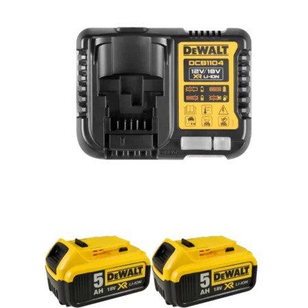 DeWALT Akcesoria DCB1104P2-QW 18V + ładowarka wielofunkcyjna XR + 2 x akumulator 18V 5.0Ah Li-Ion