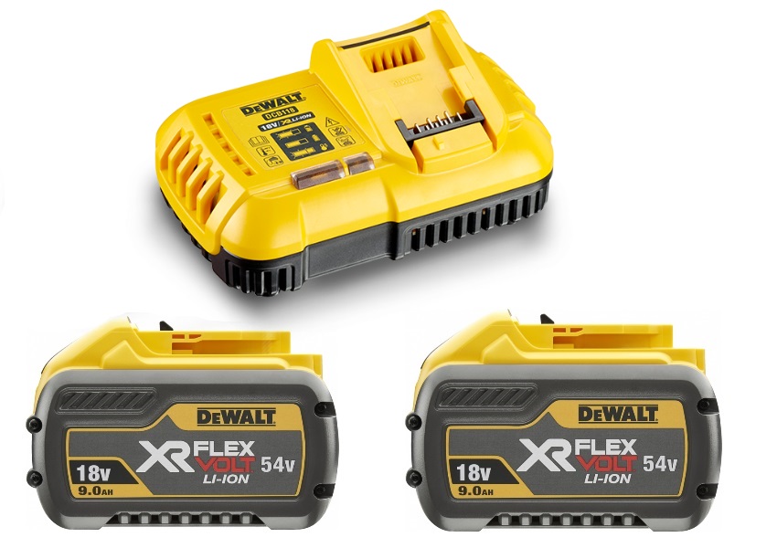 DeWALT Akcesoria DCB118X2-QW Zestaw startowy FlexVolt - 2 x akumulator FlexVolt 54V 9.0Ah Li-Ion + szybka ładowarka DCB118