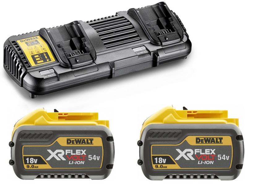 DeWALT Akcesoria DCB132X2-QW Zestaw akumulatorów FLEXVOLT 2x 18V/54V + ładowarka wielonapięciowa XR