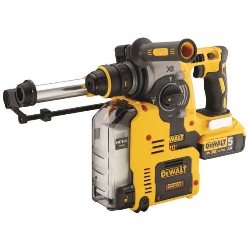 DeWALT DCH275P2-QW Młot udarowy Accu-combi z funkcją odsysania pyłu 18 Volt 5,0 AH + Uchwyt szybkowymienny
