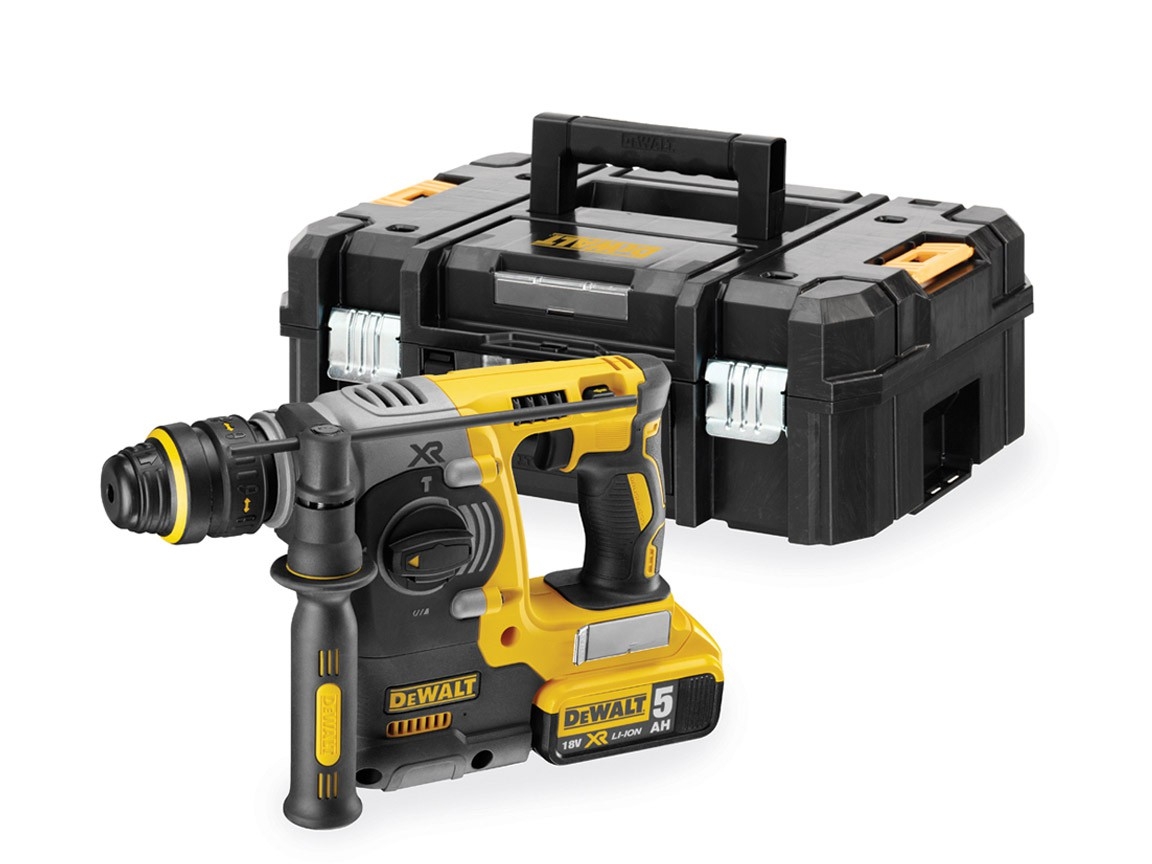 DEWALT DCH274P2T-QW Akumulatorowy młot udarowo-obrotowy  18 V 5,0 AH + szybkowymienna głowica wiertarska