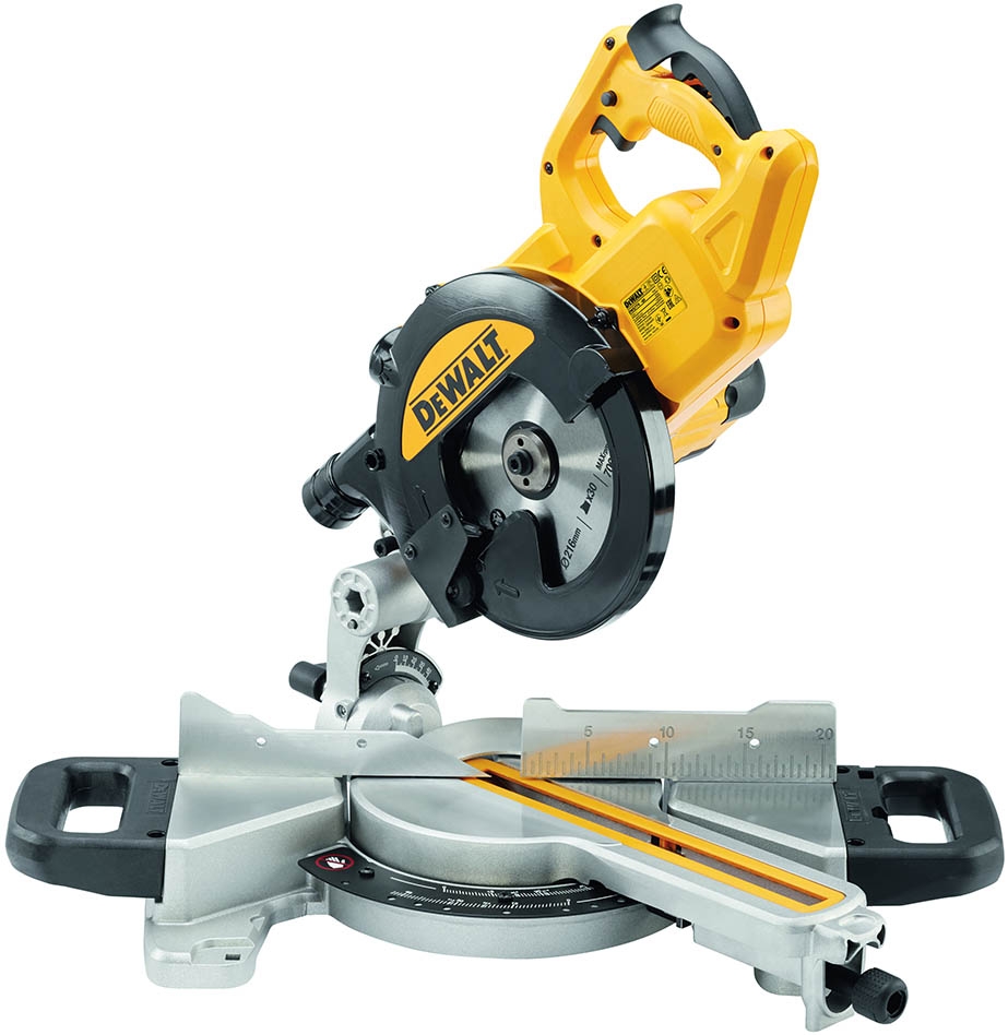 DeWALT DWS774-QS XPS Teleskopowa piła do cięcia poprzecznego i ukośnego 1400 Wat 216 mm