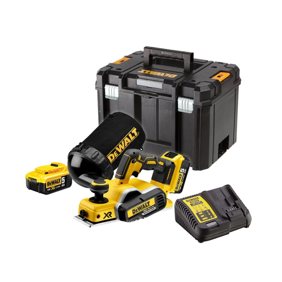 DeWALT DCP580P2-QW Akumulatorowa strugarka DCP580P2 18 V 5,0 Ah Li-Ion w walizce TSTAK