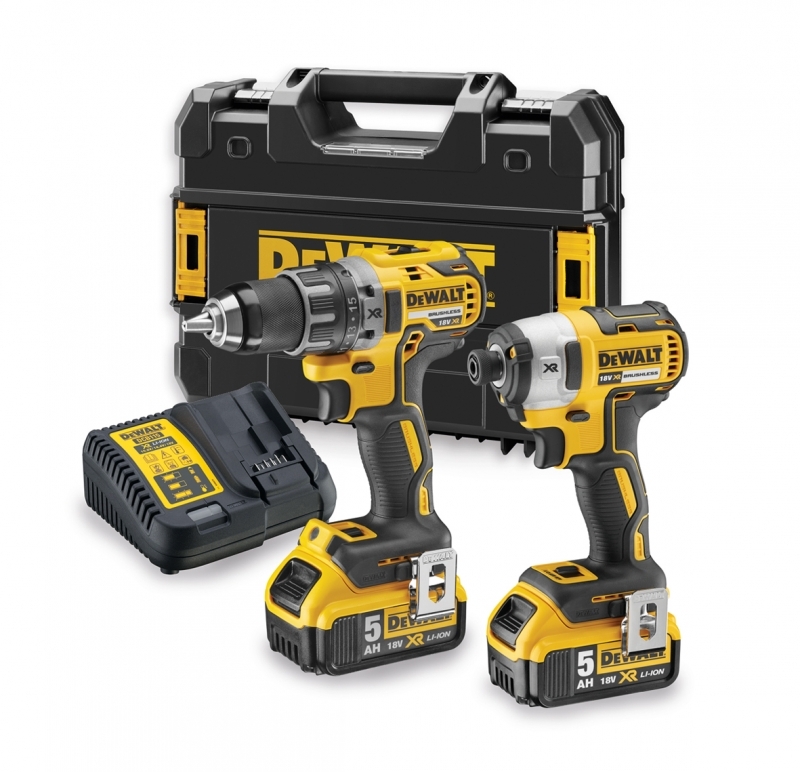 DeWALT DCK268P2T-QW Zestaw Combo 18V 5.0AH Li-ion - wkrętarka DCD791 + wkrętarka udarowa DCF887