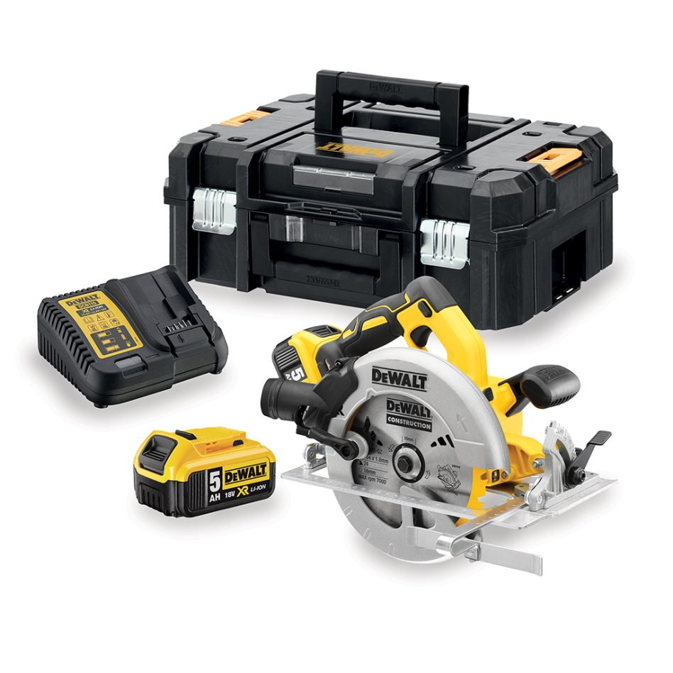 DeWALT DCS570P2-QW Akumulatorowa pilarka tarczowa DCS570P2 XR 18V 5.0 AH w walizce TStak