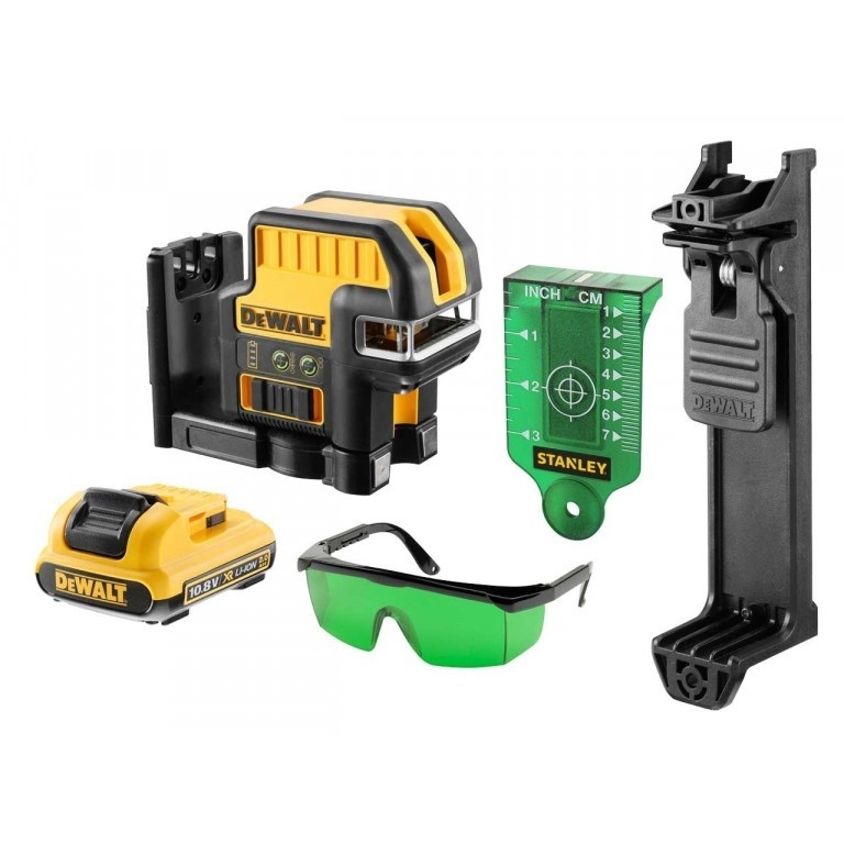 DeWALT DCE0825D1G-QW DCE0825D1G Samopoziomujący 5-punktowy laser krzyżowy z zieloną wiązką 10,8 V 2,0 Ah XR Li-Ion