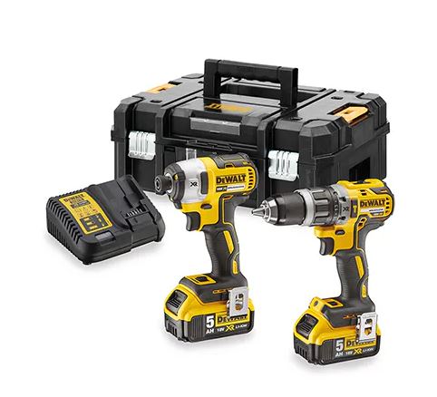 DeWALT DCK266P2T-QW DCK266P2T zestaw Combo 18V 5.0Ah Li-Ion - akumulatorowa wiertarko-wkrętarka DCD796 + klucz udarowy DCF887