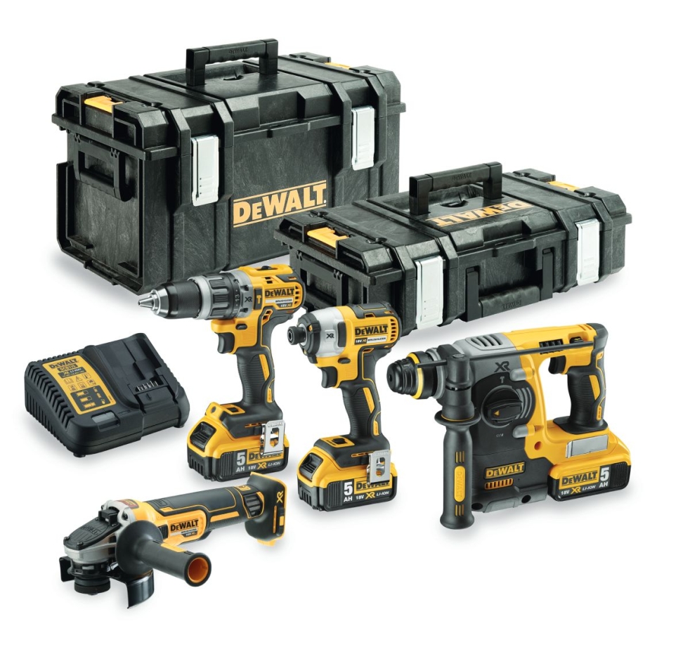 DeWALT DCK422P3-QW DCK422P3 4-częściowy Combopack XR 18 V 3 x 5,0 Ah Li-Ion w systemie Toughsystem