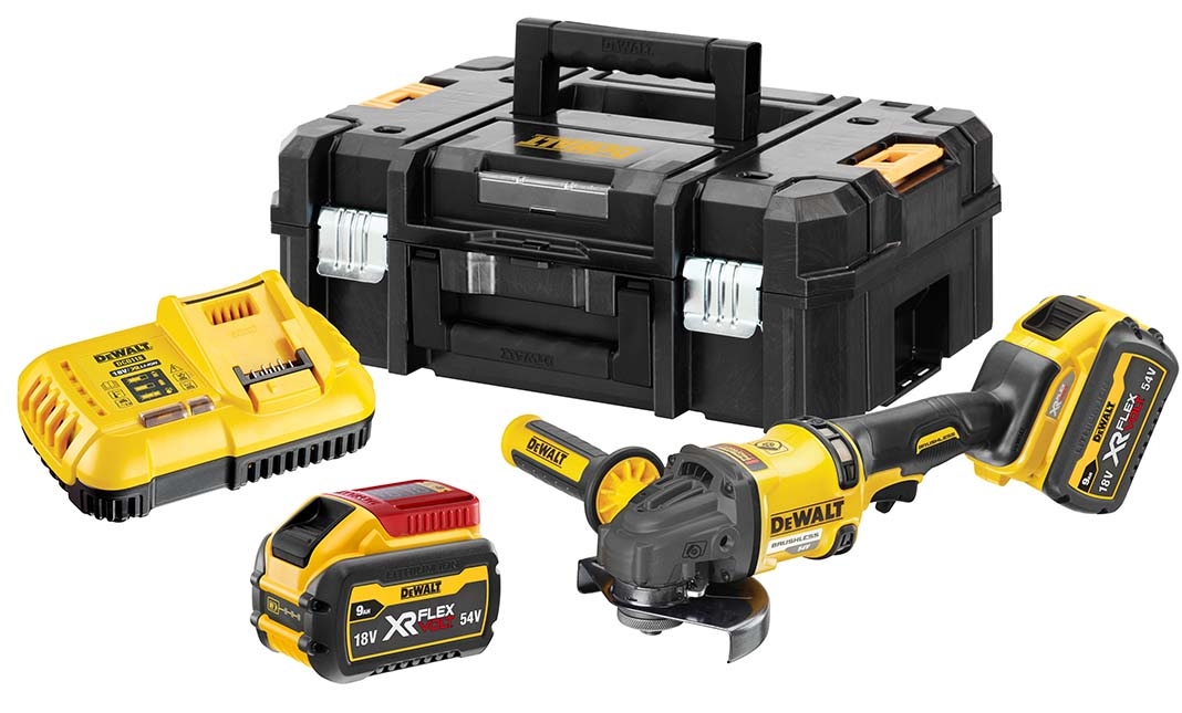 DEWALT DCG418X2-QW Szlifierka kątowa  XR FlexVolt 54 V 9,0 Ah Li-Ion 125 mm