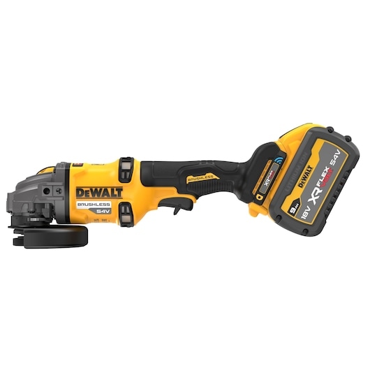 DeWALT DCG418SHDX2-QW 54V XR FLEXVOLT Szlifierka kątowa 125mm wyłącznik bezpieczeństwa 2x 9.0Ah i ładowarka w walizce TSTAK