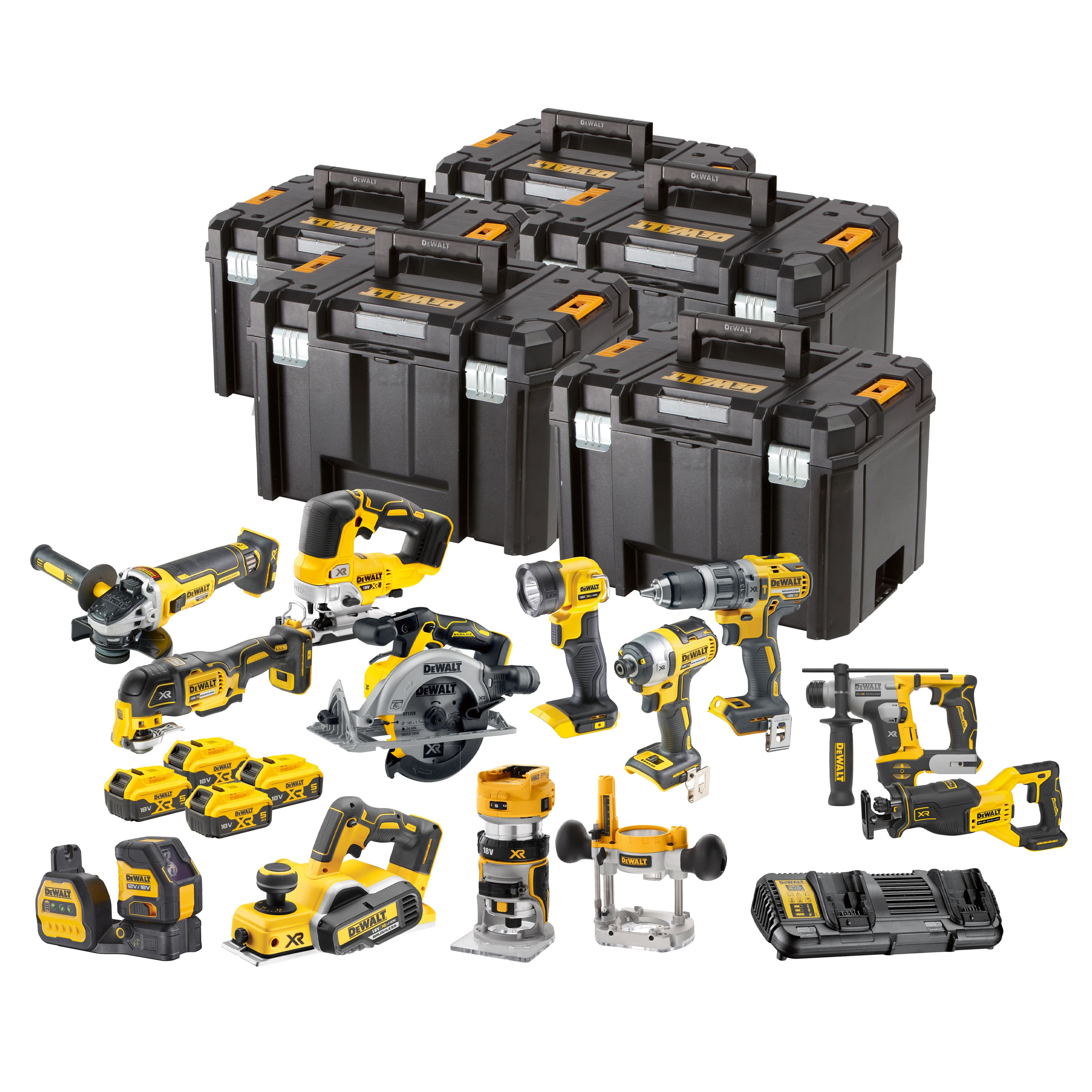 DeWALT DCK1014P4T 12-częściowy Combopack XR 18 V 5,0 Ah Li-Ion z 4 akumulatorami + 5-letnia gwarancja sprzedawcy!