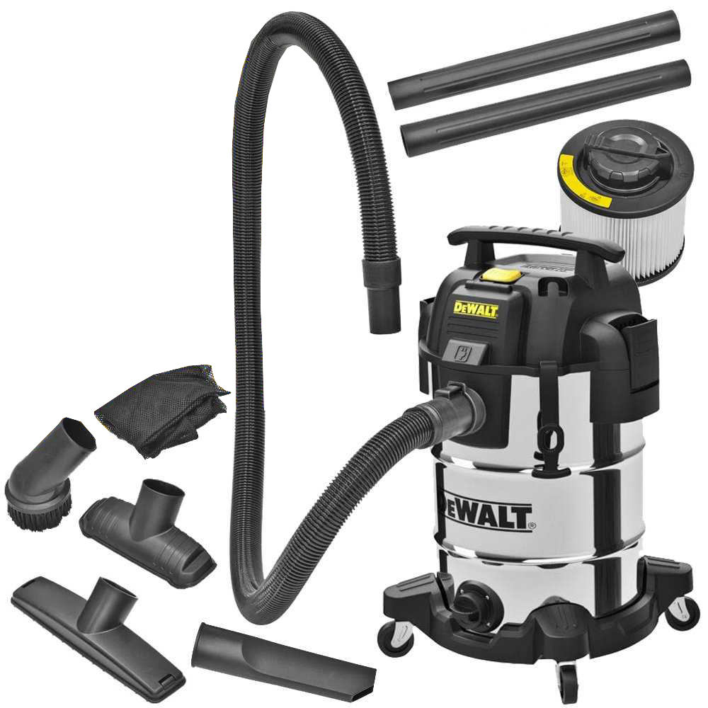 DeWALT DXV30SAPTA Odkurzacz na mokro/sucho 30 l ze stali nierdzewnej z PTA