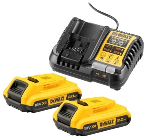 DeWALT Akcesoria DCB1104D2-QW Zestaw startowy akumulatorów 18 V XR (2x DCB183 + ładowarka wielonapięciowa XR)