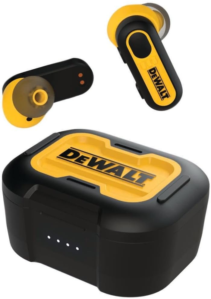 DeWALT Akcesoria 190 2092 DWG Bezprzewodowe słuchawki douszne Jobsite Pro-X1 z kablem do ładowania i etui ładującym