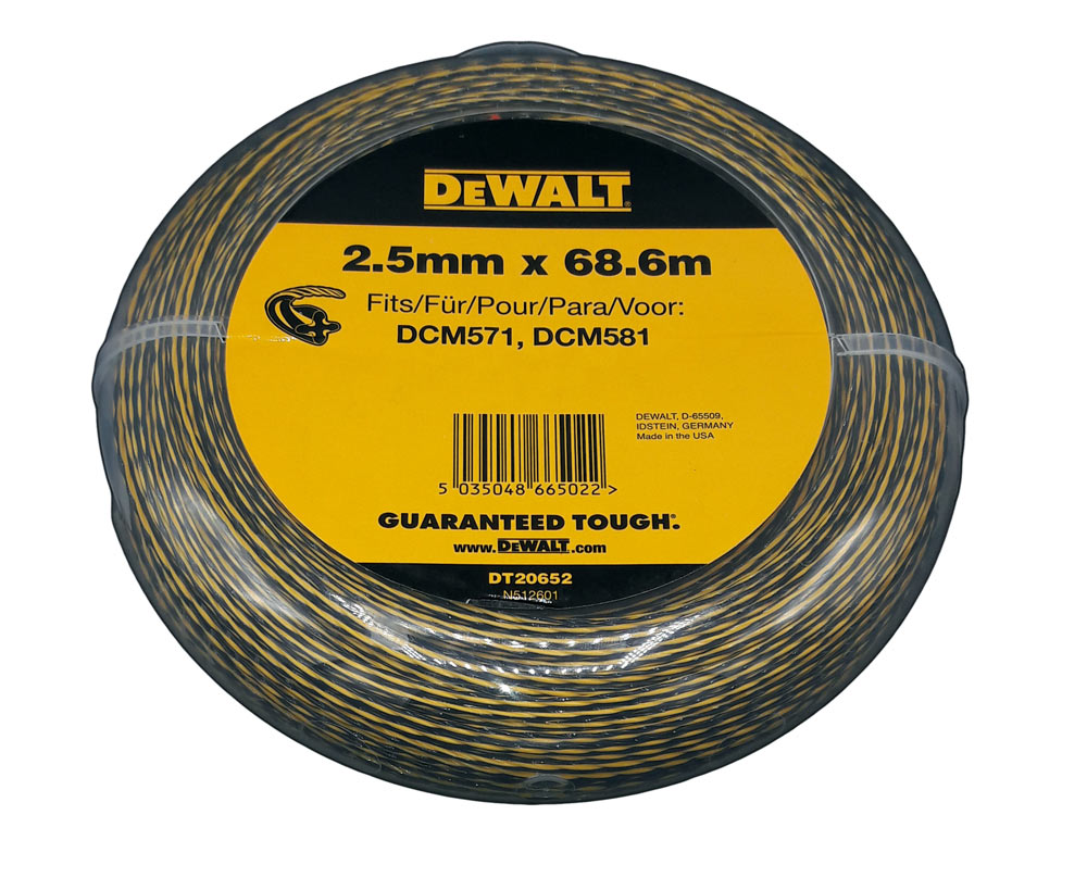 DeWALT Akcesoria DT20652-QZ zamienny drut do podkaszarki 2,5 mm x 68,6 m DCM571/DCM581