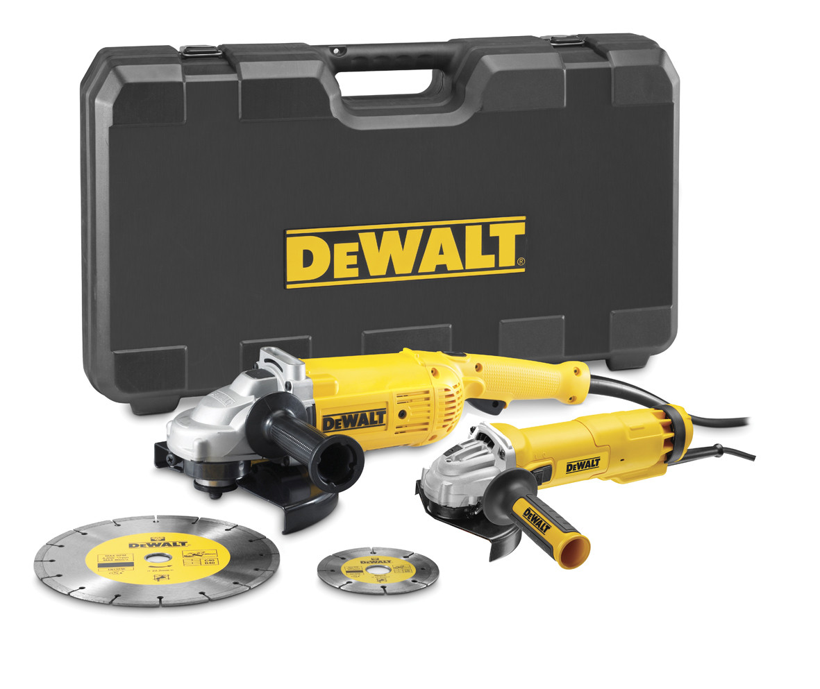 DeWALT DWE492SDT-QS Zestaw szlifierek kątowych - 230 mm 2200 W + 125 mm 1000 W