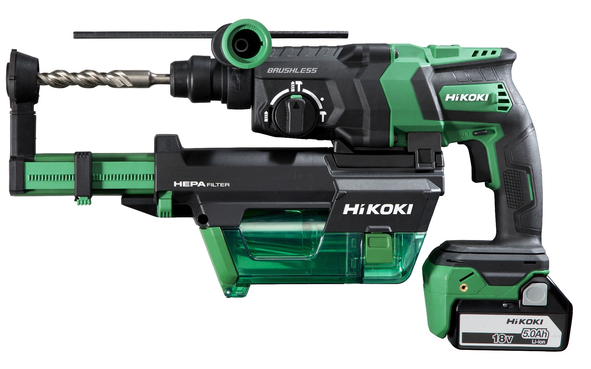 HiKOKI DH18DPCWUZ Accu Combi Hammer 18V 5.0Ah w walizce Hikoki System IV + Jednostka odpylająca w walizce HSC II