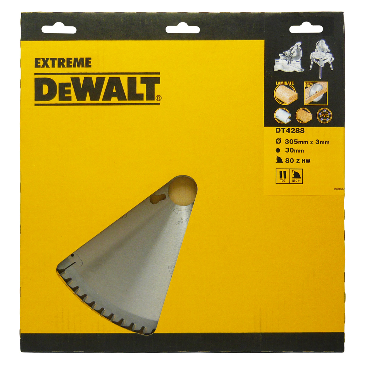 DeWALT Akcesoria DT4288-QZ DT4288 Brzeszczot HM 305 x 30 x 80T trapezowy, ujemny 5° Laminat, Alu extra fine finish