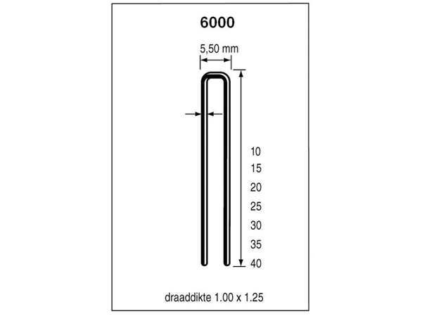 Dutack 5028034 Zszywki serii 6000 40 mm ocynkowane 5000 szt.