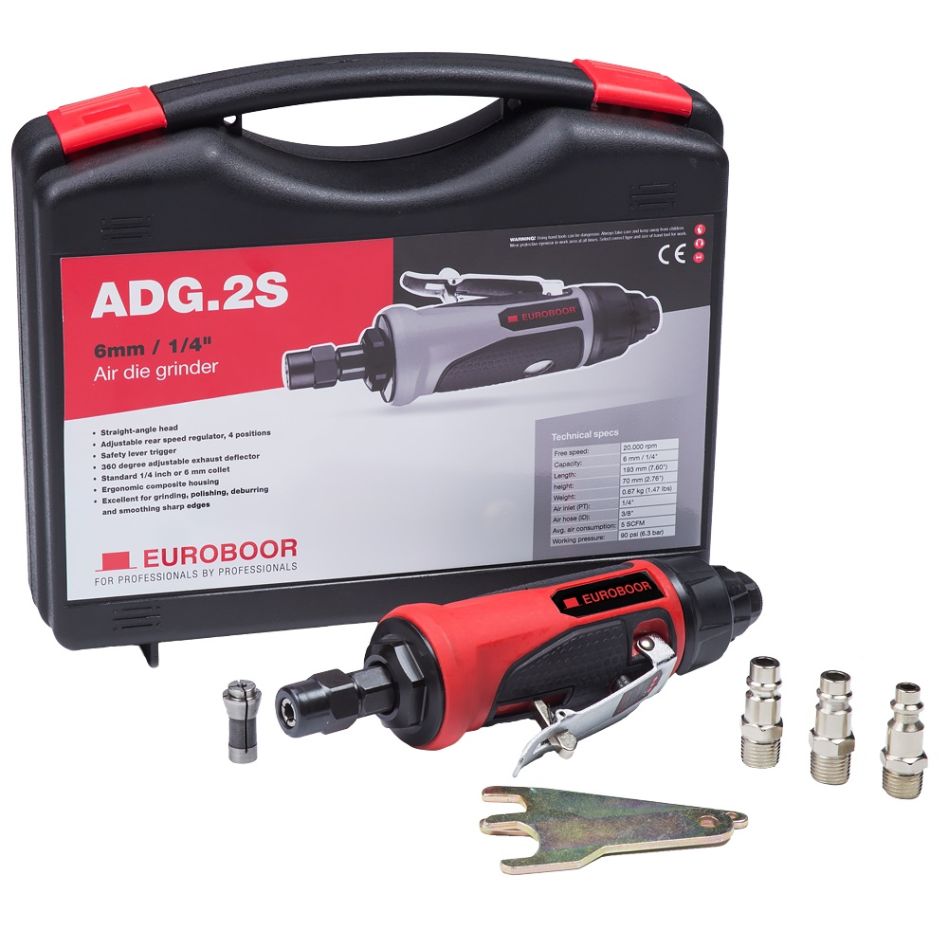 Euroboor 30514100006004 ADG.2S-CASE Zestaw szlifierek pneumatycznych, 20000 obr.