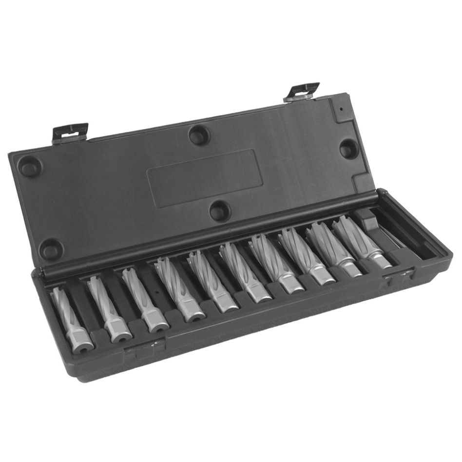 Euroboor 30525231033004 TCT.KIT/10L-M1 Zestaw wierteł rdzeniowych, TCT, DoC 55 mm, Dmin 14 mm, Dmax 26 mm