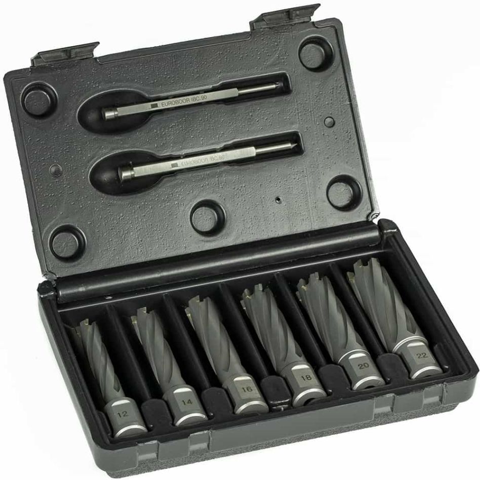 Euroboor 30525230631004 TCT.KIT/L Zestaw wierteł rdzeniowych, TCT, DoC 55 mm, Dmin 12 mm, Dmax 22 mm