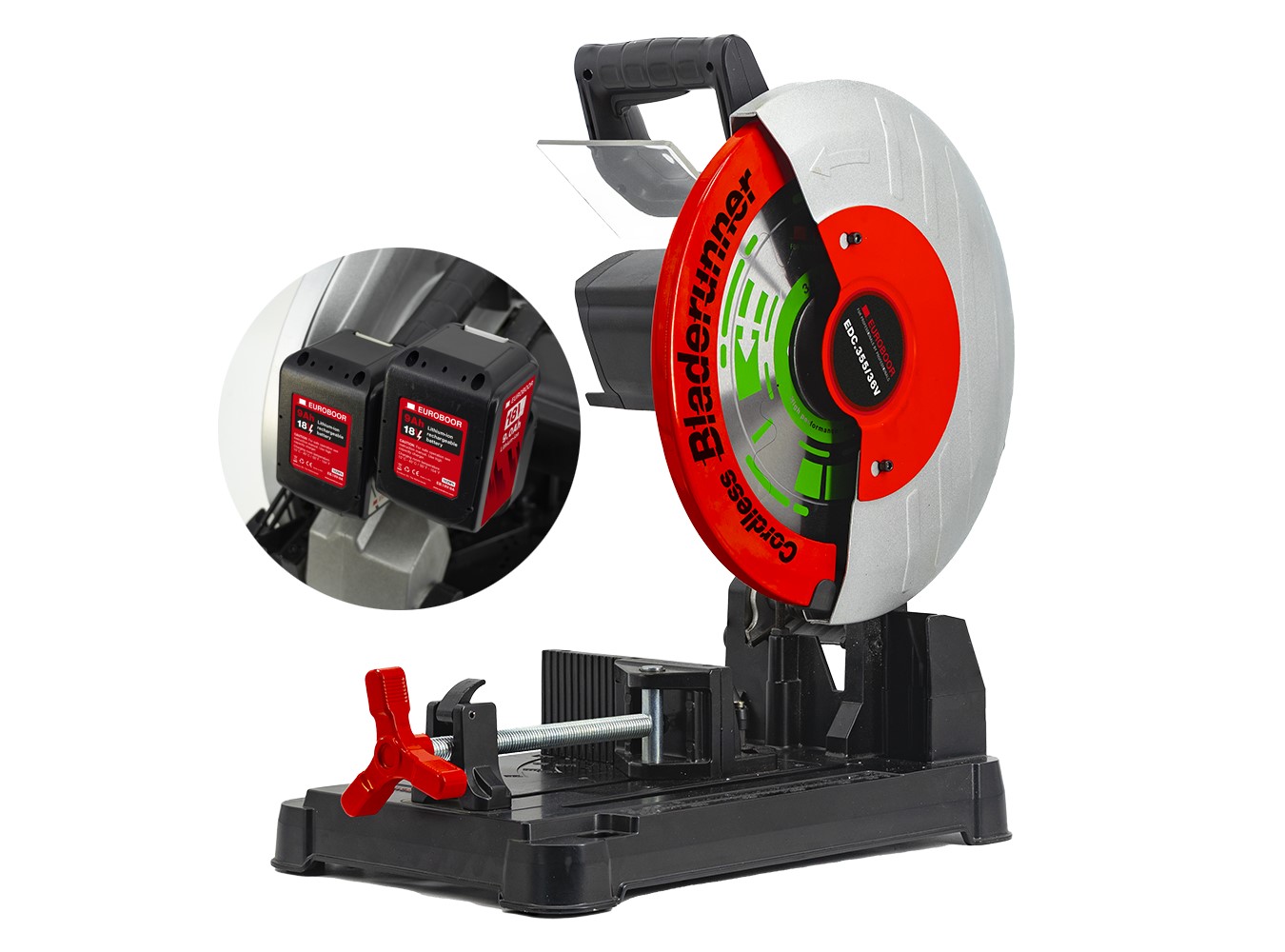 Euroboor EDC.355/36V EDC.355/36V Accu Przecinarka do metalu 36V bez akumulatorów i ładowarki