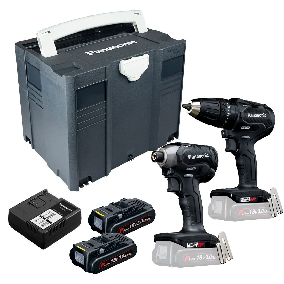 Panasonic EYC241PN2G Combo Set Akumulatorowa wiertarka EY79A3 i klucz udarowy EY76A1 18 Volt 3.0 Ah Li-ion w systainerze