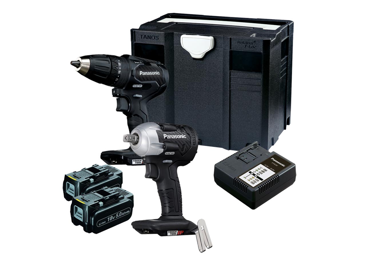 Panasonic EYC242LJ2G Zestaw kombi  Akumulatorowa wiertarko-wkrętarka EY79A3 i klucz udarowy EY75A8 bezszczotkowy 18 V 5,0 Ah Li-ion w systainerze